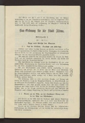 Abschnitt I - Lage und Größe der Bauten