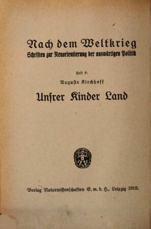 Unsrer Kinder Land
