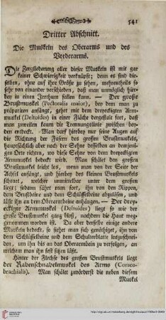 Dritter Abschnitt: Die Muskeln des Oberarms und des Vorderarms