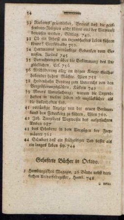 Geheftete Bücher in Octavo.