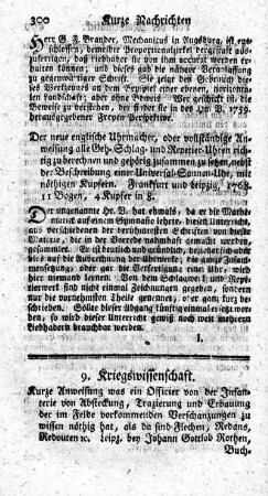 9. Kriegswissenschaft.