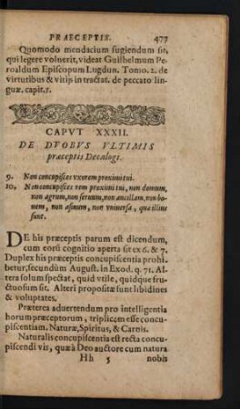 Caput XXXII. De Duobus Ultimis praeceptis Decalogi