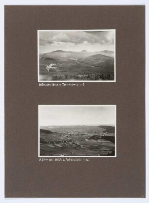 Referenzmappe 3/17 des Fotografen Walter Möbius : Mappenblatt 52 mit zwei Fotografien (Blick vom Tannenberg und vom Tollenstein in Böhmen)