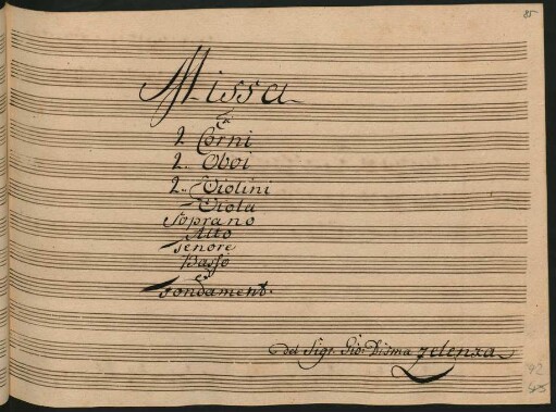 Messen. Auszüge; V (4), Coro, orch; D-Dur; ZWV Z 10
