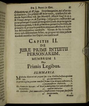 Capistis II. De Jure Primi Intuitu Personarum,