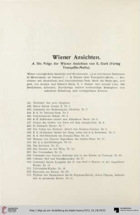 Wiener Ansichten (Nr. 491-658)