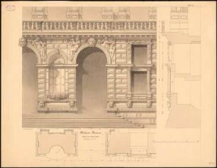 Palazzo Pesaro, Venedig (Für Veröffentlichung Palastarchitektur Italiens): Teilansicht des Portals