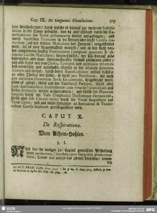Caput X. De Respiratione. Vom Athem-Hohlen