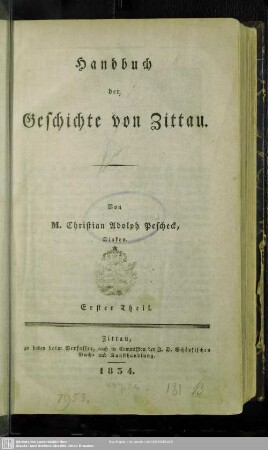 1: Handbuch der Geschichte von Zittau