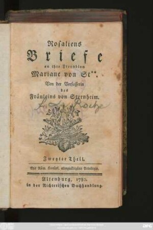 Theil 2: Rosaliens Briefe an ihre Freundinn Mariane von St**.
