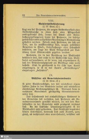 [IX. Wählbarkeit]