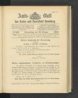 No. 255, 24. Oktober 1918