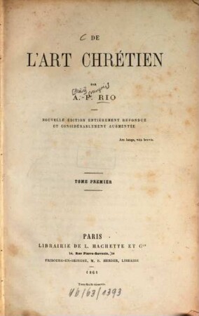 De l'art chrétien, 1
