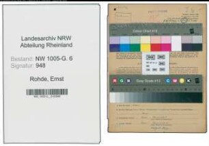 Entnazifizierung Ernst Rohde , geb. 22.04.1910 (Techniker)