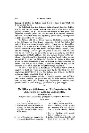 Vorschläge zur Abänderung der Prüfungsordnung für Lehrerinnen der weiblichen Handarbeiten : (Fortsetzung)