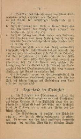 II. Gegenstand der Thätigkeit