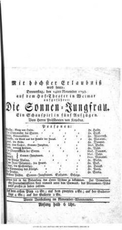 Die Sonnen=Jungfrau