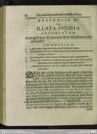 Responsio XV. De Illata Iniuria