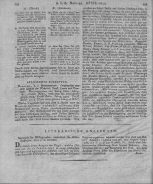 Literarische Analekten
