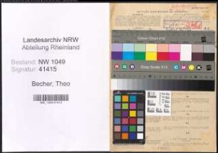 Entnazifizierung Theo Becher , geb. 19.06.1907 (Kaufmaennischer Angestellter)