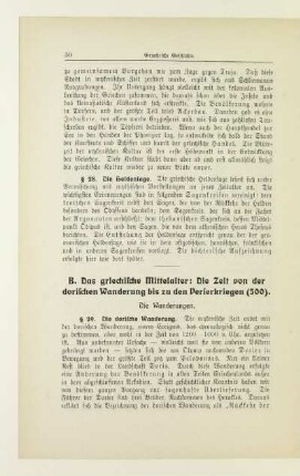 B. Das griechische Mittelalter: Die Zeit von der dorischen Wanderung bis zu den Perserkriegen (500)