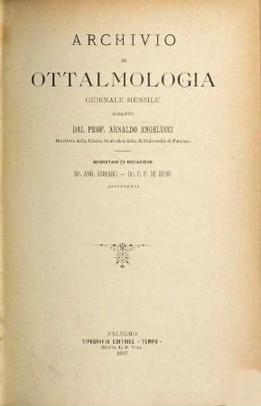 Archivio di ottalmologia. 1. 1894