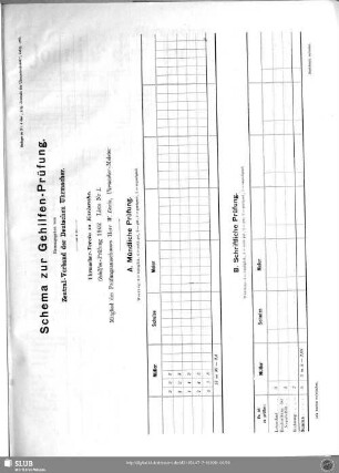 Schema zur Gehilfenprüfung