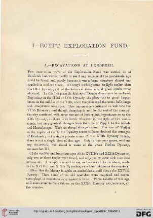 Egypt Exploration Fund : excavations at Dendereh