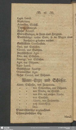 Alaun-Erzte und Schieffer