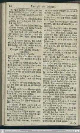 Der 37. Psalm. Trotzet der Feinde Glückseligkeit