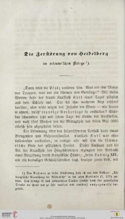 1: Die Zerstörung von Heidelberg im orleans'schen Kriege