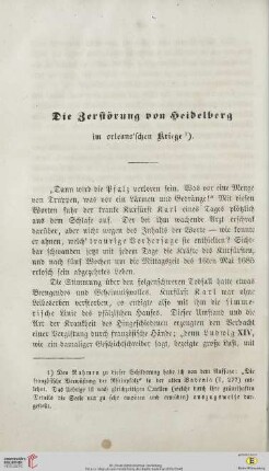 1: Die Zerstörung von Heidelberg im orleans'schen Kriege