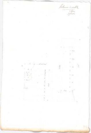 Voit, Johann Michael; Mappe mit Berechnungen und verschiedenen Skizzen - Aufriss, Detail