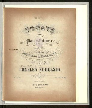 Sonate pour piano et violoncelle : op. 12