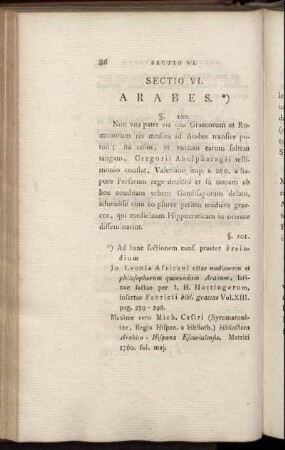 Sectio VI. Arabes