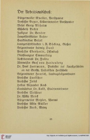 Der Arbeitsausschuß