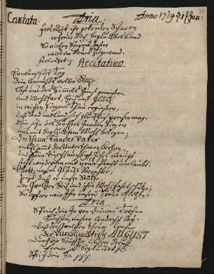 [hs. Libretto] Frohlocket ihr getreuen Scharen