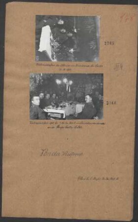 Weihnachtsfeier 1915 beim 1. Br. Ers. Bat. 8 im Sanitätsunterstande an der Straße Laitre Le Fols