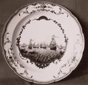 Schüssel mit gebuchtetem Rand, Hafen und Stadt Amsterdam