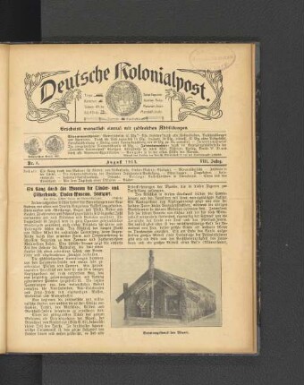 Nr. 8. August 1913. VIII. Jahrg.
