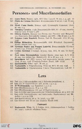 Lots (Nr. 906-937)