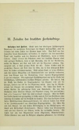 III. Zeitalter der deutschen Freiheitskriege