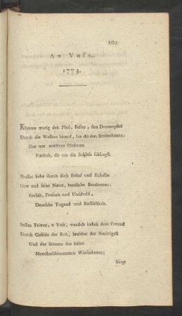 An Voss. 1773.