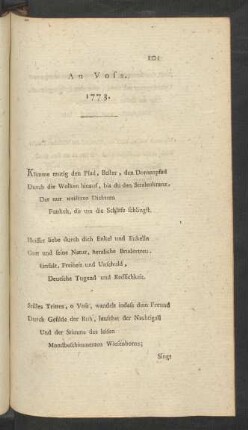 An Voss. 1773.
