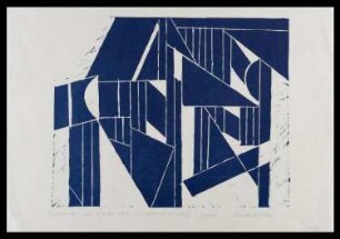 Linoldruck der Künstlerin Christa Eichler, Titel: Kleine Sonate I, 1991