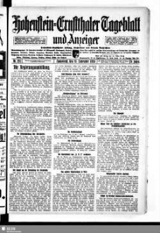 Hohenstein-Ernstthaler Tageblatt und Anzeiger : Hohenstein-Ernstthaler Zeitung, Nachrichten und Neueste Nachrichten ; Generalanzeiger für Hohenstein-Ernstthal mit Hüttengrund, Oberlungwitz, Gersdorf, Hermsdorf, Bernsdorf, ...