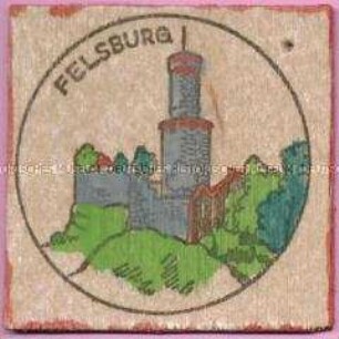 WHW-Abzeichen, Burgen und Schlösser: Felsburg, Straßensammlung im Gau Kurhessen vom 10. Januar 1943