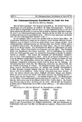 Die Nahrungsversorgung Deutschlands im Laufe der Zeit