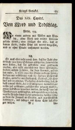 Das XIX. Capitel. Von Mord und Todschlag