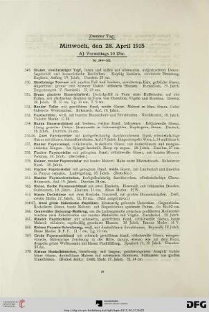 Zweiter Tag: Mittwoch, den 28. April 1915 (Nr. 349-698)